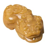 Kevyempi Imperial Jade Riipus, Fabulous Wild Beast, Carved, keltainen, 42.50x24x13.50mm, Myymät PC