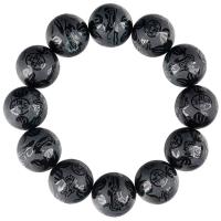 Jadite Bracelet, Snoite, unisex, dubh, 18mm, Fad Thart 7.5 Inse, Díolta De réir PC