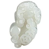 Hetian Jade Privjesak, Nevjerojatan Wild Beast, bijel, 41.50x22.80x11mm, Prodano By PC