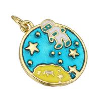 Brass Jewelry Pendants fashion jewelry & DIY & Unisex & enamel blue Sold By Lot