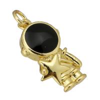 Brass Jewelry Pendants Astronaut fashion jewelry & DIY & Unisex & enamel golden Sold By Lot