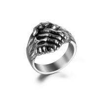 Titantium Steel Finger Ring, Titanium Steel, ezüst színű bevonattal, divat ékszerek & különböző méretű a választás & megfeketedik, ezüst, 5.30x15mm, Által értékesített PC