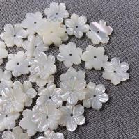 Natural White Shell Kralen, Bloem, DIY, wit, 15mm, Verkocht door PC