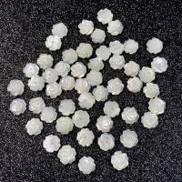 White Shell Halvt hul perle, Flower, du kan DIY, hvid, 8mm, Solgt af PC