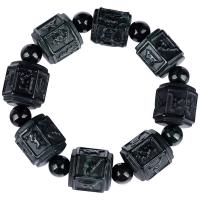 Jadeite Bracelet Unisex black 18.30mm Length Approx 7.09 Inch Sold By PC