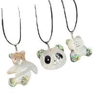 Mósáic Nádúrtha Shell Pendants, Chluas mhara Shell, le Bán Shell, Panda, unisex, dathanna níos mó le haghaidh rogha, 45-55mmx35-40mm, Díolta De réir PC