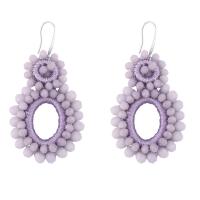 Kristallen oorbellen, Kristal, met Polyester & Messing, silver plated, mode sieraden, meer kleuren voor de keuze, nikkel, lood en cadmium vrij, 71x36mm, Verkocht door pair