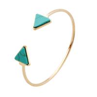 alliage de zinc bracelet manchette, avec turquoise, Placage, pour femme, plus de couleurs à choisir, protéger l'environnement, sans nickel, plomb et cadmium, Diamètre intérieur:Environ 65mm, Vendu par PC