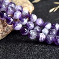 Natuurlijke Amethyst kralen, Amethist, Ronde, handgemaakt, DIY & verschillende grootte voor keus, Per verkocht Ca 15.35-15.75 inch Strand