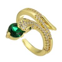 ottone Anelli Cuff, Regolabile & gioielli di moda & per la donna & con strass, verde, 4mm, 10PC/lotto, Venduto da lotto