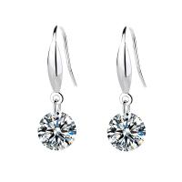 Zircon cubique ( CZ ) Boucles d'oreilles pendantes, Argent sterling 925, bijoux de mode & pour femme & avec zircone cubique, couleur originale, 23mm, Vendu par paire