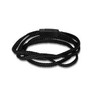 PU Leather Bracelet with Titanium Steel fashion jewelry & woven pattern black Sold By PC