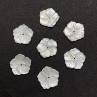 Natural White Shell Kralen, White Lip Shell, Bloem, Gesneden, DIY, wit, 26mm, Verkocht door PC