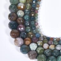 Natuurlijke Indiase Agaat kralen, Indian Agaat, Ronde, gepolijst, DIY & verschillende grootte voor keus & gefacetteerde, groen, Per verkocht Ca 14.1 inch Strand