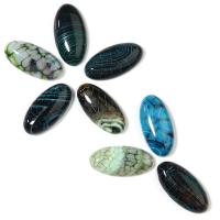 Agat Cabochon, Oval, Unisex, fler färger för val, 15x30mm, 5PC/Bag, Säljs av Bag