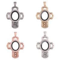 Floating Charms Pendant Zinc Alloy with Magnet & Glass & Rhinestone Cross plated Unisex nickel lead & cadmium free Sold By PC