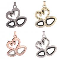 Flytande medaljong hänge, Zink Alloy, med Magnet & Glas & STRASS, Swan, plated, Unisex, fler färger för val, nickel, bly och kadmium gratis, 47x42x8mm, Säljs av PC