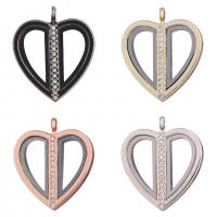 Floating Charms Pendant Zinc Alloy with Magnet & Glass & Rhinestone Heart plated Unisex nickel lead & cadmium free Sold By PC