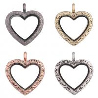 Flydende medaljon vedhæng, Zinc Alloy, med Magnet & Glas, Heart, forgyldt, Unisex, flere farver til valg, nikkel, bly & cadmium fri, 33x30x7mm, Solgt af PC