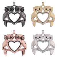 Flydende medaljon vedhæng, Zinc Alloy, med Magnet & Glas & Rhinestone, Owl, forgyldt, Unisex, flere farver til valg, nikkel, bly & cadmium fri, 43x41x8mm, Solgt af PC