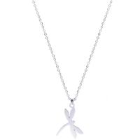 Stainless Steel Jewelry Necklace Dragonfly silver color plated Unisex Length Approx 17.72 Inch Sold By PC