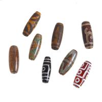 Naturlige tibetanske Agate Dzi Beads, Tibetansk agat, du kan DIY, flere farver til valg, 40x15x15mm, Solgt af PC