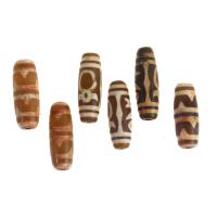 Naturlige tibetanske Agate Dzi Beads, Tibetansk agat, du kan DIY, flere farver til valg, 39x13x13mm, Solgt af PC