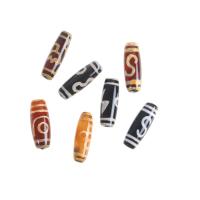 Naturlige tibetanske Agate Dzi Beads, Tibetansk agat, du kan DIY, flere farver til valg, 30x10x10mm, Solgt af PC