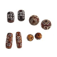 Naturlige tibetanske Agate Dzi Beads, Tibetansk agat, du kan DIY, flere farver til valg, 30x11x11mm, Solgt af PC