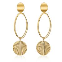 Brass Drop Earring real gold plated fashion jewelry & for woman golden Sold By Pair