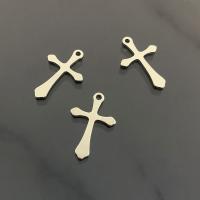 Nerūdijančio plieno Cross Pakabukai, Nerūdijantis plienas, Kirsti, sidabro spalva padengtas, Bižuterijos, sidabras, 12x1x19mm, Pardavė PC