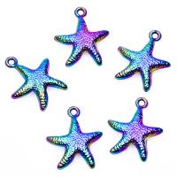 Sinc Alloy Jewelry muince, Starfish, ildaite plátáilte, unisex, dathanna níos mó le haghaidh rogha, nicil, luaidhe & caidmiam saor in aisce, 23x19mm, Fad Thart 17.72 Inse, Díolta De réir PC