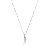 Stainless Steel smycken halsband, ROSTFRITT STÅL, Feather, silver pläterad, Unisex, 25x7x1mm, Längd Ca 17.72 inch, Säljs av PC