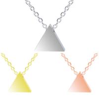 Collier de bijoux en acier inoxydable, triangle, Placage, plus de couleurs à choisir, 8x9mm, Longueur Environ 17.72 pouce, Vendu par PC