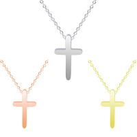 Stainless Steel smycken halsband, ROSTFRITT STÅL, Cross, plated, fler färger för val, 14x9mm, Längd Ca 17.72 inch, Säljs av PC