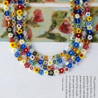 Срез Миллефиори бусины, Millefiori Lampwork, DIY, разноцветный, Продан через 38 дюймовый Strand