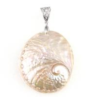 Shell Pendler, Zinc Alloy, med Shell, blandede farver, 57x36mm, Solgt af PC