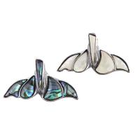 Shell Broche, Zinc Alloy, med Abalone Shell, Unisex, flere farver til valg, 44x25mm, Solgt af PC