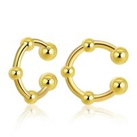 Messing Earring Cuff, 18K vergulde, mode sieraden & voor vrouw, gouden, 14mm, Verkocht door pair