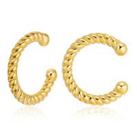 Messing Earring Cuff, 18K vergulde, mode sieraden & voor vrouw, gouden, 12mm, Verkocht door pair