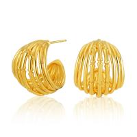 Brass Stud Earring 18K gold plated fashion jewelry & for woman golden Sold By Pair