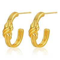 Brass Stud Earring 18K gold plated fashion jewelry & for woman golden Sold By Pair