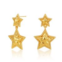 Prás Buail Earring, Star, 18K ór plátáilte, jewelry faisin & do bhean, órga, 29x17mm, Díolta De réir Péire