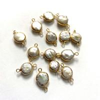 Freshwater Pearl Connector with Brass gold color plated fashion jewelry & DIY Sold By PC