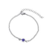 Bracciale gioielli in acciaio inossidabile, acciaio inox, with 1.97 extender chain, placcato color argento, gioielli di moda & con strass, nessuno, 6.50mm, Lunghezza 6.69 pollice, Venduto da PC