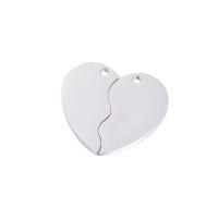 Ciondoli acciaio inox coppia, Cuore, placcato, 2 pezzi & gioielli di moda, nessuno, 2PC/set, Venduto da set