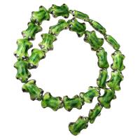 cloisonne perler, Frog, Carved, grøn, 16x12mm, Hole:Ca. 2mm, 24pc'er/Strand, Solgt Per Ca. 14.5 inch Strand