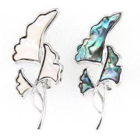 Shell Broche, Zinc Alloy, med Shell, Leaf, Unisex, flere farver til valg, 64x3mm, Solgt af PC