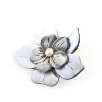 Shell Brosch, Zink Alloy, med Shell, Blomma, Unisex, blandade färger, 63x50mm, Säljs av PC