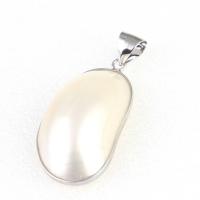 Prirodni White Shell Privjesci, Cink Alloy, s Bijela Shell, bijel, 50x22mm, Prodano By PC